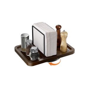 Wood and Metal Lazy Susan Napkin Holder